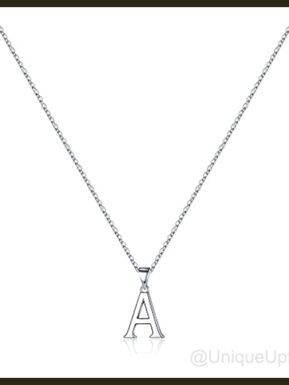 S925 Sterling Silver Initial Pendant Necklace Women Dainty Gift